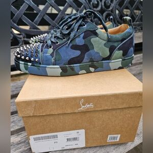 Authentic Christian LouboutinMen's Louis Junior Orlato Camo Low-Top Sneakers